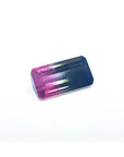 Emerald cut 6.11 ct natural loose watermelon tourmaline, deep bluish-green and red-orange bicolor.
