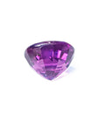 2.59 ct. Natural Pink Sapphire Oval cut Intense and Vibrant Color, underside view girdle and pavilion visibles