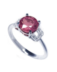 Natural Ruby Ring for Women Round Cut 1.64 ct. Mozambique Pinkish Red