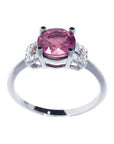 Natural ruby ring for women round cut 1.64 ct. Mozambique, front high-top position