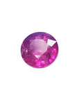 Loose natural ruby round cut 1.64 carat Sri Lanka, left side table and crown visibles
