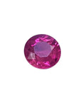 1.64 carat natural loose ruby, round cut, vibrant medium red hue, eye-clean clarity.