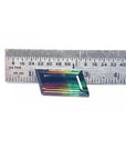 Fancy cut 8.30 carat loose Brazilian watermelon tourmaline gemstone, displaying vibrant red-orange and bluish-green bicolor.
