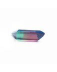 Fancy cut 8.30 carat loose Brazilian Watermelon Tourmaline gemstone with vibrant red-orange and bluish-green bicolor.