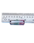 Rectangular bicolor Brazilian watermelon tourmaline, pink, green, and soft pink, shown with a ruler.