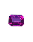 Certified untreated loose natural ruby emerald-cut, front side table and crown visibles