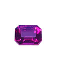Certified untreated loose natural ruby emerald-cut, front side table and crown visibles