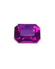 0.71 ct. untreated natural ruby, vibrant deep reddish-pink, emerald cut, eye clean.
