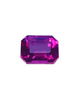 0.71 ct. untreated natural ruby, vibrant deep reddish-pink, emerald cut, eye clean.