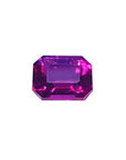 0.71 ct. untreated natural ruby, vibrant deep reddish-pink, emerald cut, eye clean.