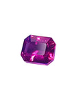Certified untreated loose natural ruby emerald-cut, left side table and crown visibles
