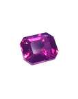 Certified untreated loose natural ruby emerald-cut, right side table and crown visibles
