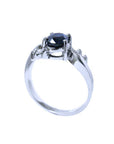 1.43 ct. Oval cut Natural Blue Sapphire Ring for Women 14K White Gold