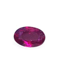 0.91 carat oval cut natural Burmese ruby with a vibrant medium deep red hue.