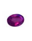 0.91 carat oval cut natural Burmese ruby with a vibrant medium deep red hue.