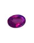 Oval cut loose natural ruby 0.91 ct. Burmese, right side position table and crown visibles