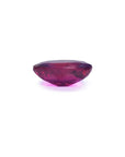 Oval cut loose natural ruby 0.91 ct. Burmese, underside view girdle and pavilion visibles