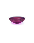 0.91 carat oval cut natural Burmese ruby with a vibrant medium deep red hue.