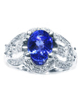 Tanzanite Ring for Women Oval cut Natural Diamonds 18K Gold