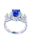 Tanzanite Ring for Women Oval cut Natural Diamonds 18K Gold