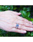 Tanzanite Ring for Women Oval cut Natural Diamonds 18K Gold