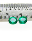 Oval cut matched pair set loose natural emeralds