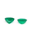 Oval cut matched pair loose natural emeralds 1.60 ct. underside girdle and pavilion view