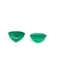 1.60 cttw. oval cut natural loose emeralds matched pair, deep bluish-green, for earrings.