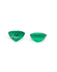 1.60 cttw. oval cut natural loose emeralds matched pair, deep bluish-green, for earrings.