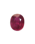 Burmese natural loose ruby oval cut 1.68 ct. front tall position tabe and crown visibles