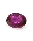 1.31 ct. natural Burma ruby, oval cut, vivid red-purple gemstone.