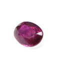 1.31 ct. oval-cut natural Burma ruby gemstone with vivid red hue.