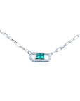 Emerald 0.6800 carats Papper Clip Necklace High Quality 18K White Gold