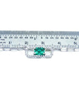 Rectangular emerald-cut Paper clip natural Colombian emerald necklace crafted in 18k white gold