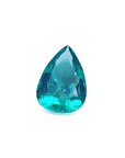 Pear cut loose colombian emerald for sale, front tall position table and crown view