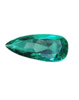 GIA certified Pear shaped loose Colombian emerald, front table and crown view