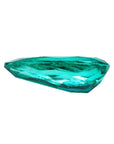 GIA certified 3.43 ct natural pear-cut Colombian emerald with a vibrant bluish-green hue.