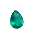 Pear cut natural loose Colombian emerald features exceptional quality from Muzo mines.