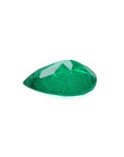 1.74-carat pear-cut loose Colombian emerald with a vibrant deep bluish-green hue.
