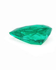 pear cut natural Colombian emerald Muzo mine, underneath girdle and pavilion view