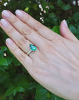 Emerald pear cut ring for women