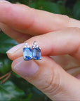 Sapphire earrings made in USA