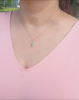 Natural emerald-cut colombian emerald pendant