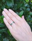 Emerald and diamond ring for women