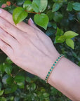 14k emerald bangle bracelet round cut natural emeralds