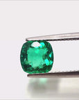 Cushion cut loose emerald certified