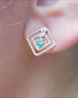 yellow gold emerald earrings