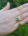1.53 ct. Bezel Set Solitaire Emerald Ring 18K Yellow Gold