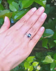 18K White Gold Blue Sapphire Ring for Women 2.04 ct. Sparkling Radiant cut Solitaire