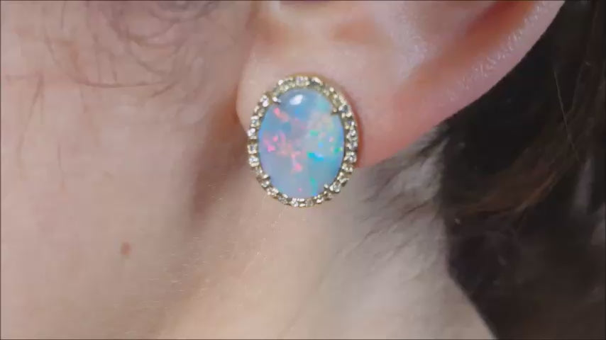 Solid Australian opal earrings